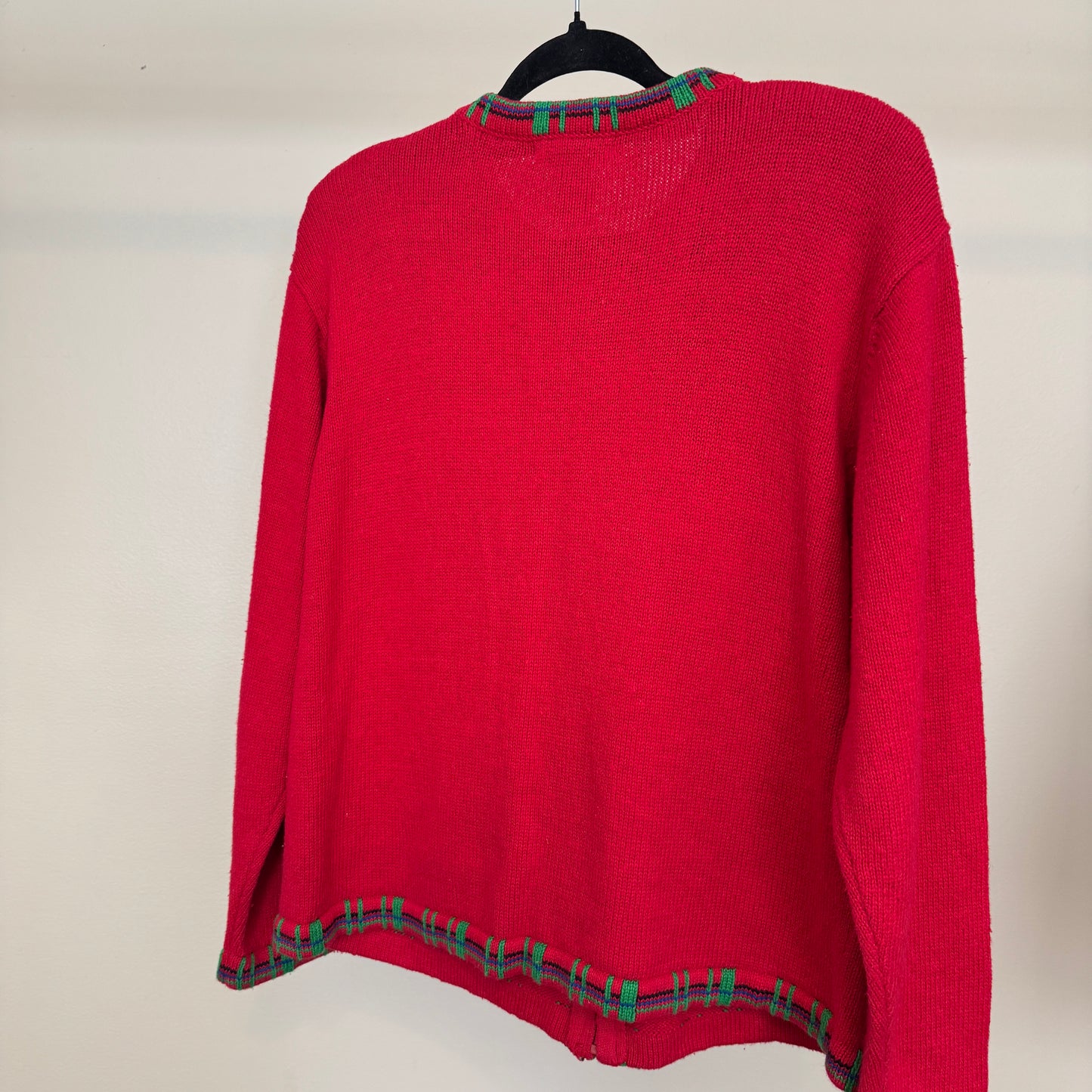 Dressbarn Westie Scotty Dog Red Christmas Cardigan (L)