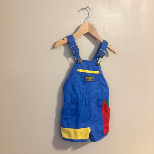 80s Union Made OSH KOSH Colorblock Shortalls (2T)