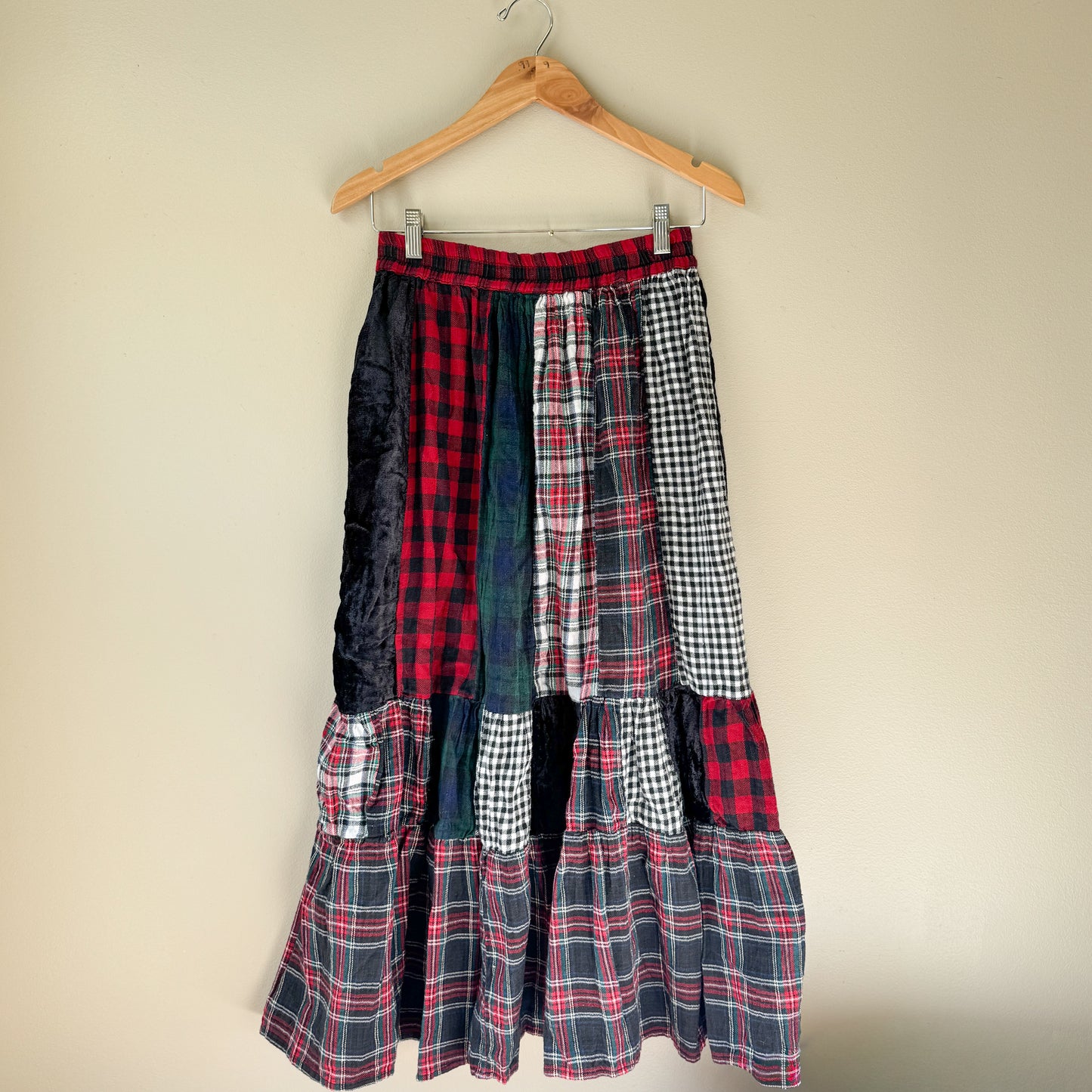 Vintage Patchwork Maxi Skirt (S)