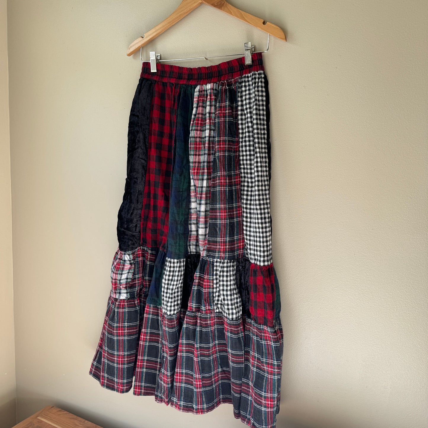 Vintage Patchwork Maxi Skirt (S)