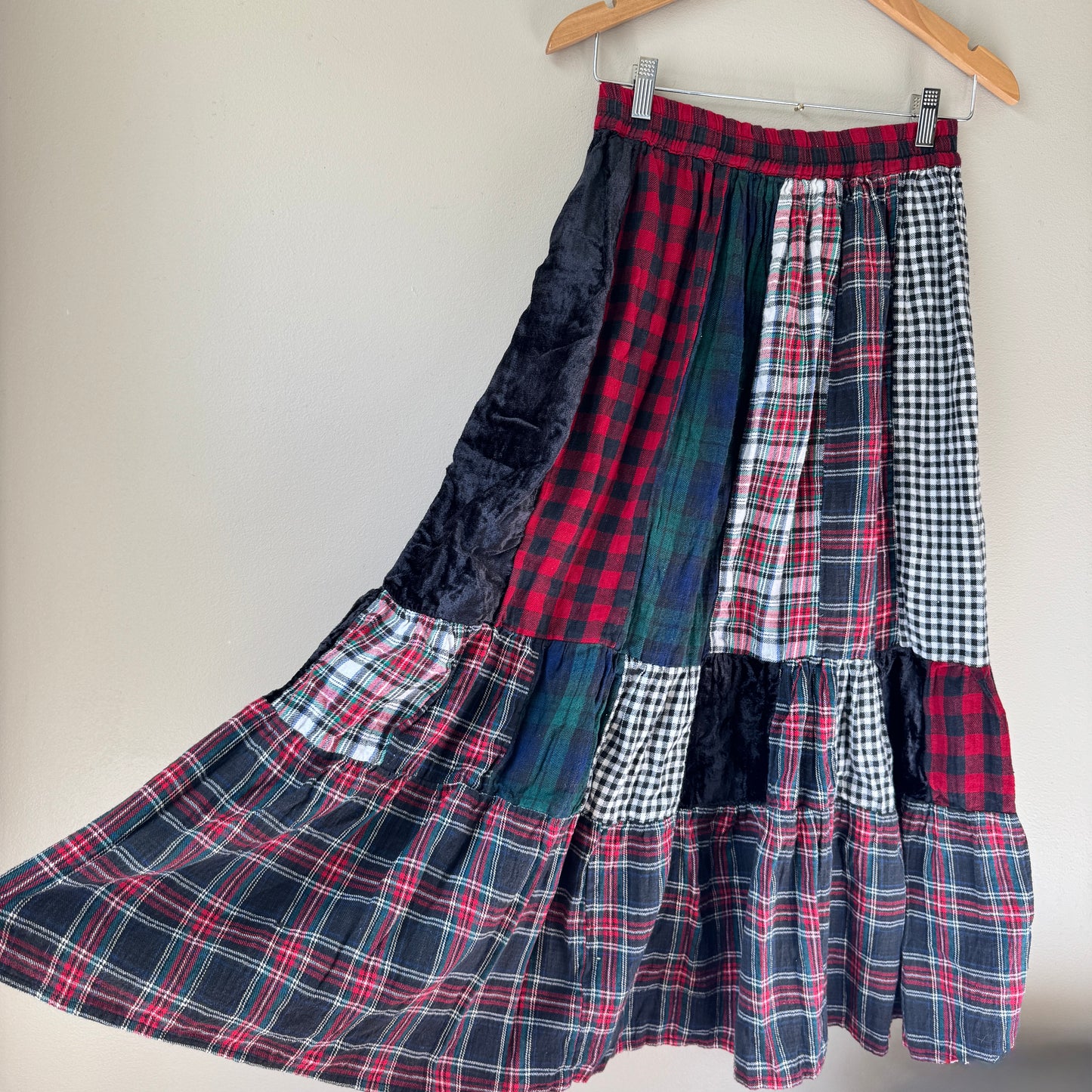 Vintage Patchwork Maxi Skirt (S)