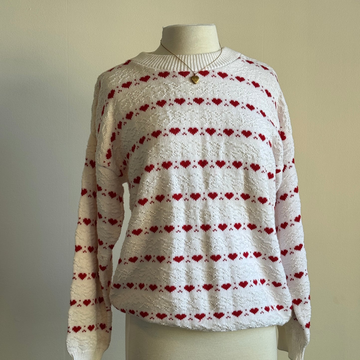 Vintage AOP Hearts Knit Sweater