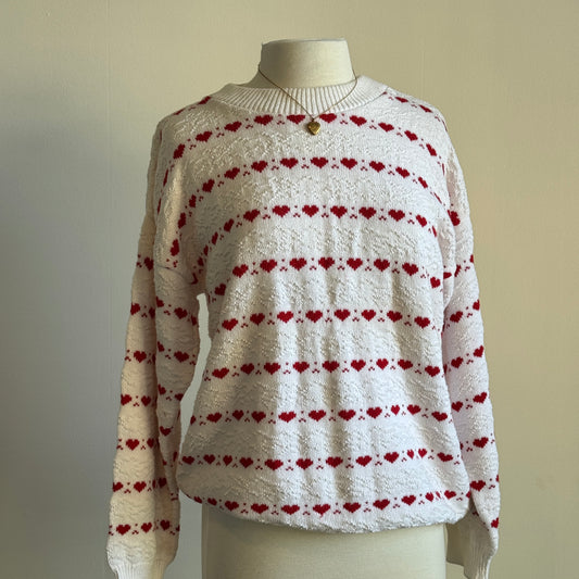 Vintage AOP Hearts Knit Sweater