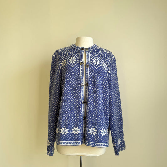 Croft & Barrow Snowflake Fair Isle Cardigan (XL)