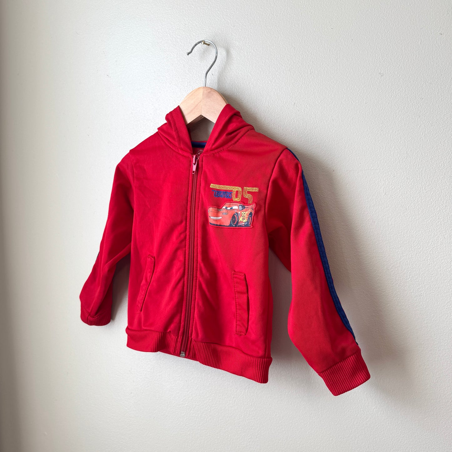 Pixar Cars Lightning McQueen Embroidered Zip up Jacket with Hood (24m)