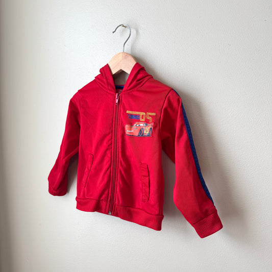 Pixar Cars Lightning McQueen Embroidered Zip up Jacket with Hood (24m)
