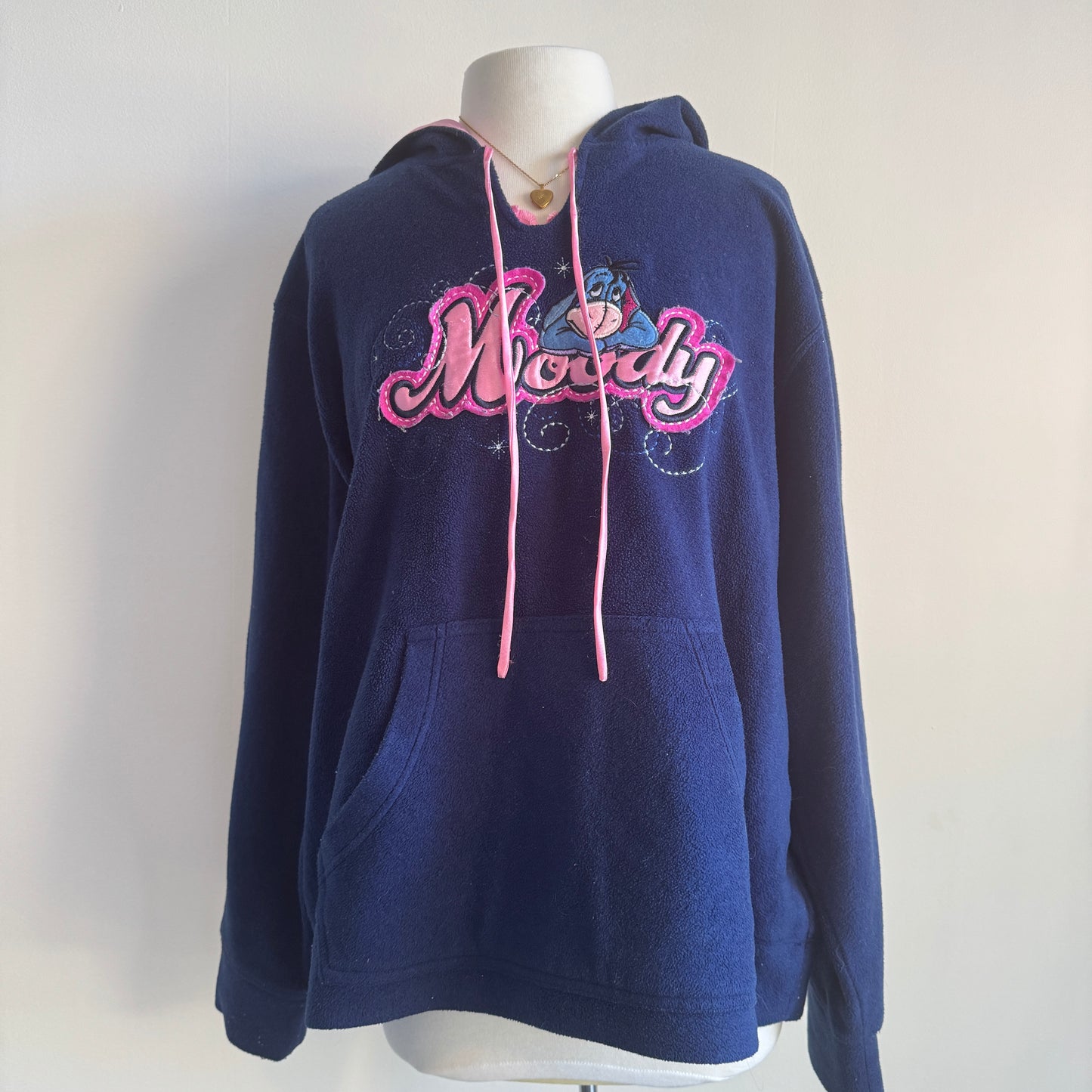 Blue Eeyore Moody Embroidered Hoodie