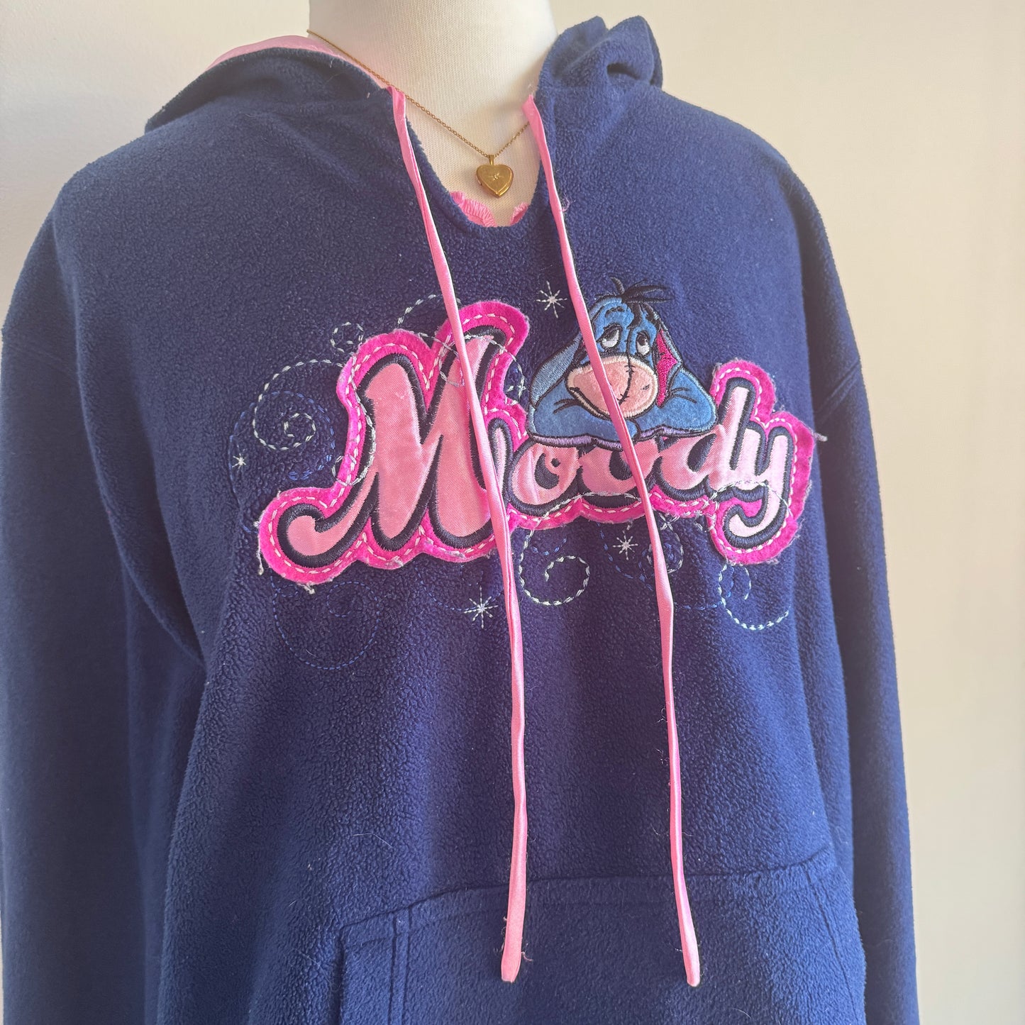 Blue Eeyore Moody Embroidered Hoodie