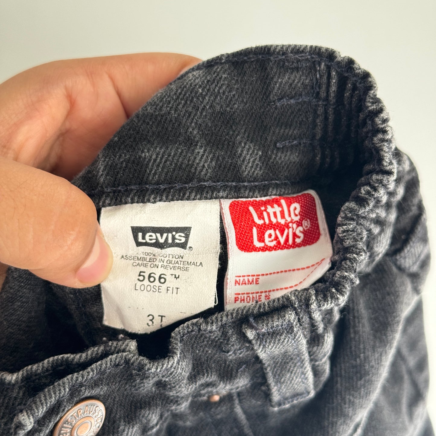 Vintage 566 Orange Tab Black Loose Fit Levi’s (3T)