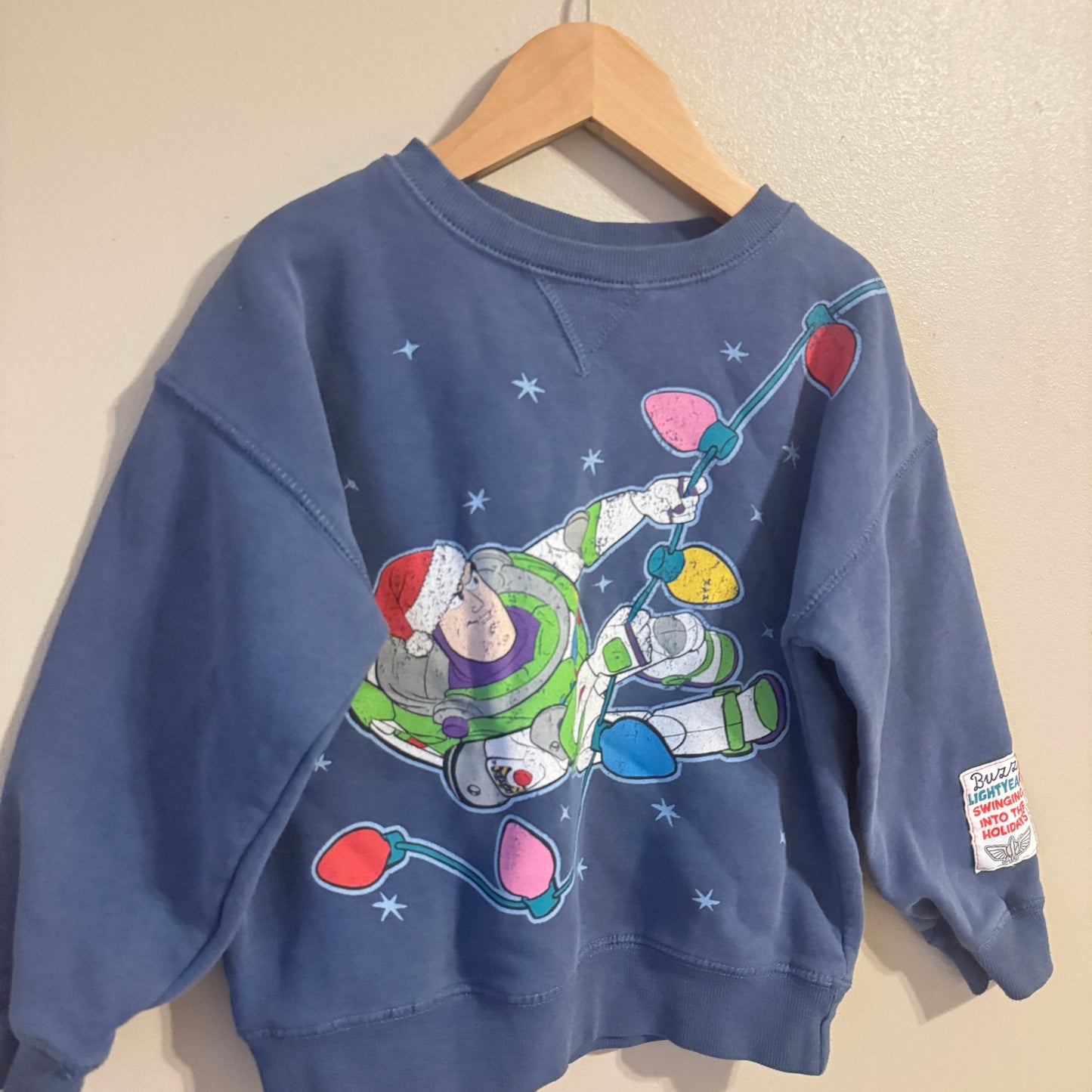 Christmas Buzz Lightyear Graphic Crewneck Sweater (4T)