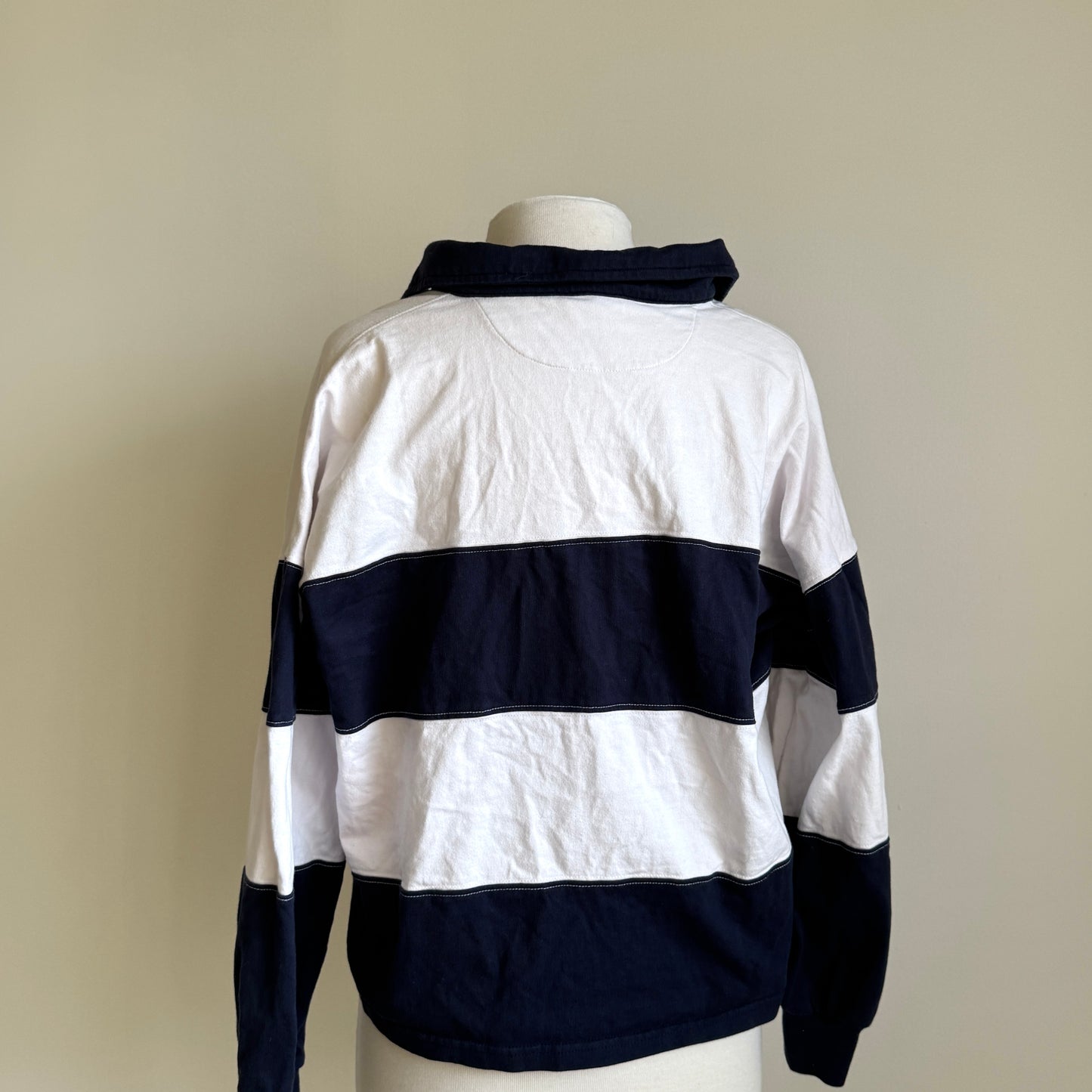 Black & White Cropped Rugby Shirt (L)