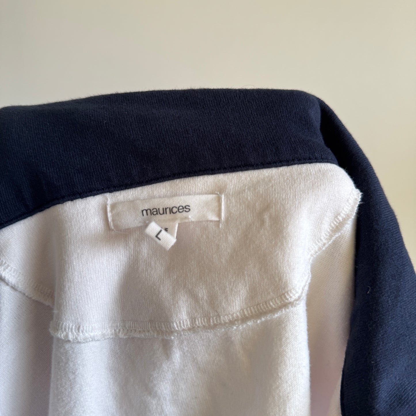 Black & White Cropped Rugby Shirt (L)