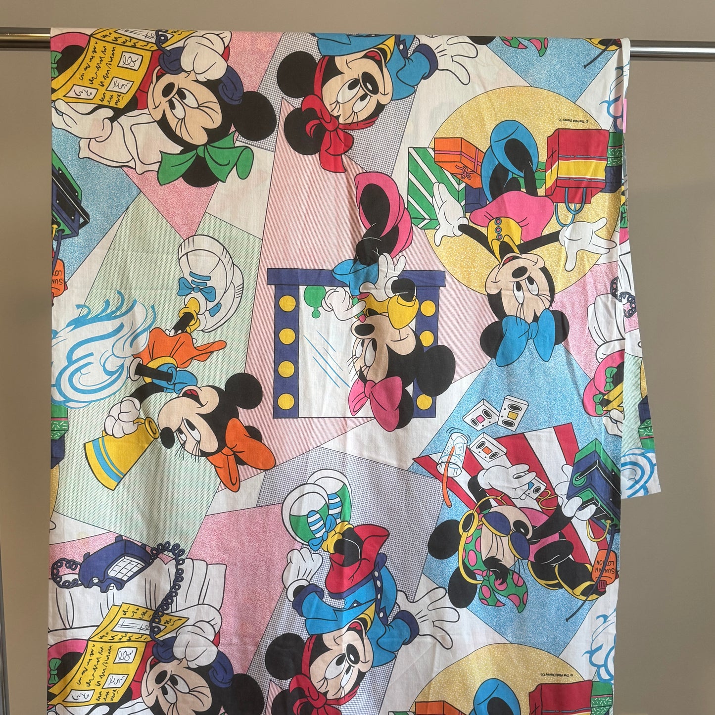 Vintage Minnie Mouse Twin Flat Sheet/Curtain