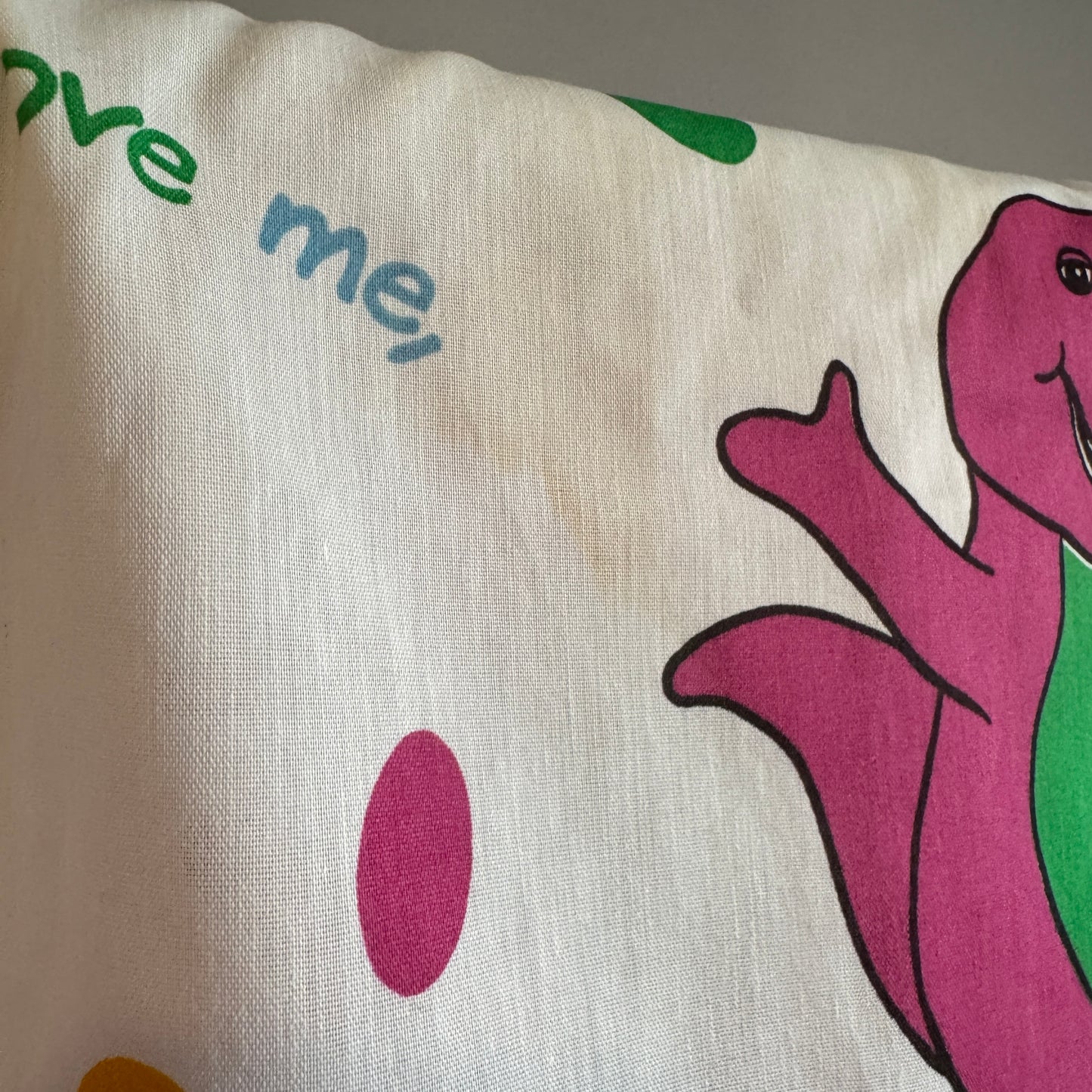 90s Barney curtain with pillowcase