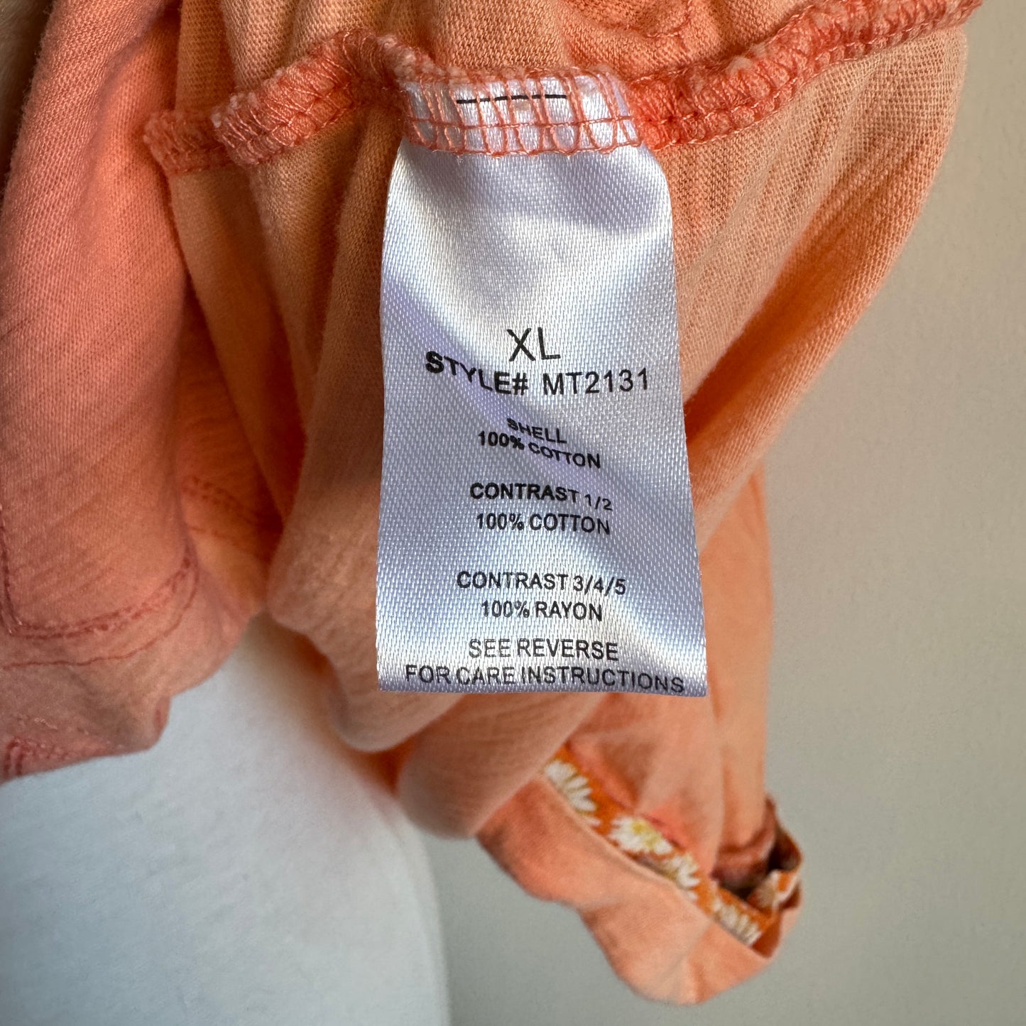 Orange Patchwork Boxy Fit Boho Style Top