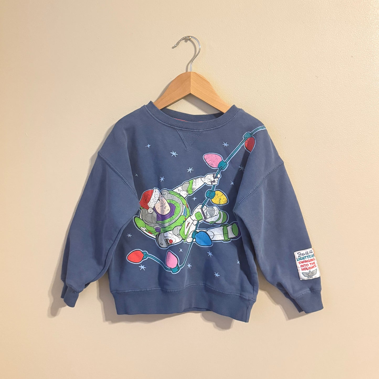 Christmas Buzz Lightyear Graphic Crewneck Sweater (4T)
