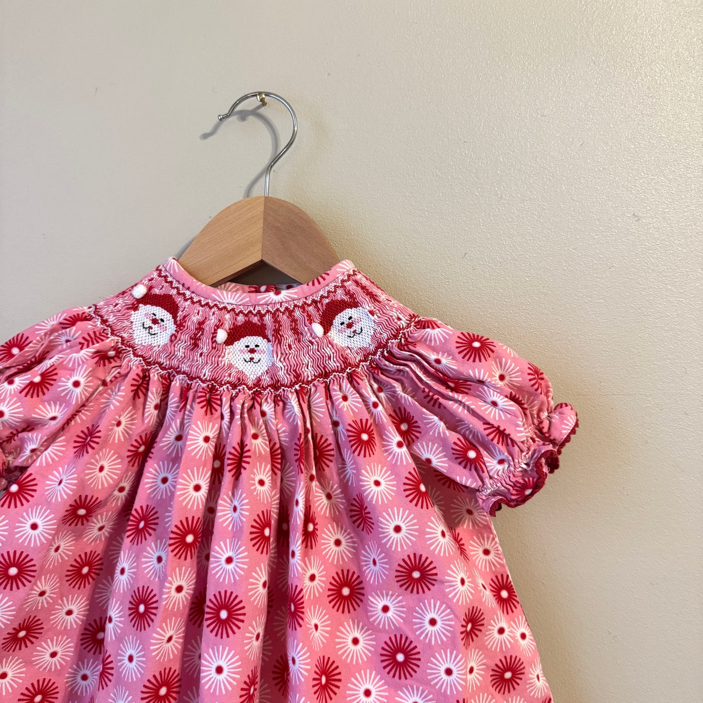 Smocked Santa Top by Southern Sunshine (24m)