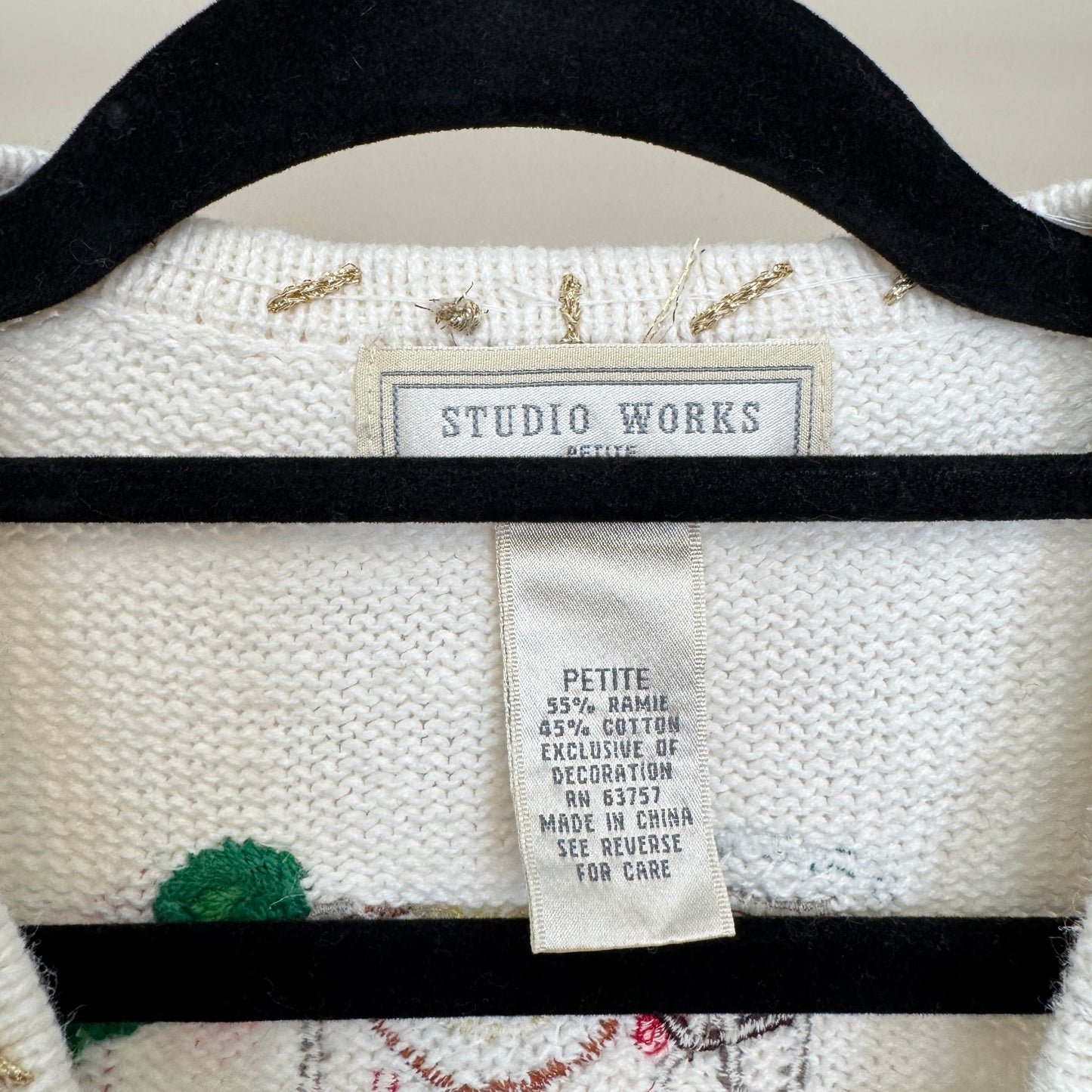 Vintage White Christmas & Rocking Horse Sweater Vest (S)