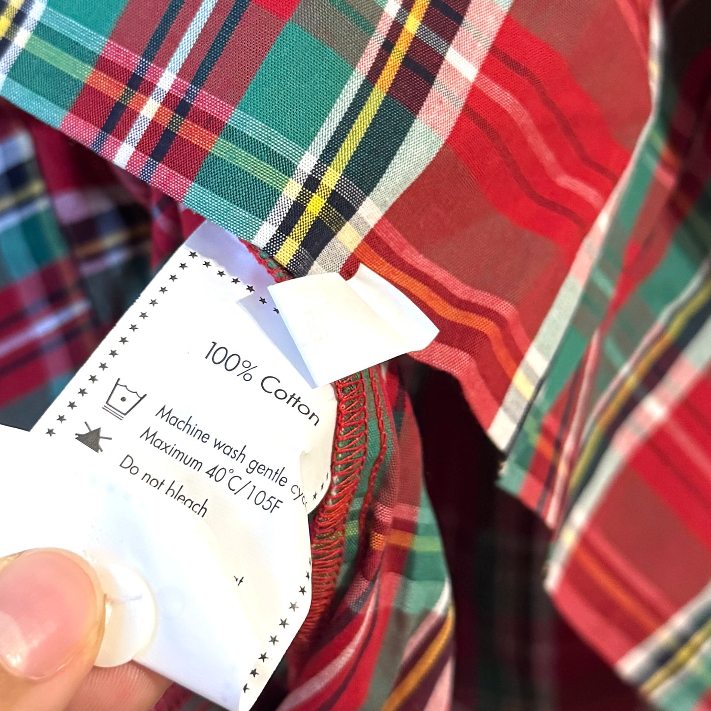 Red & Green Smocked Tartan Bishop Dress (4T)