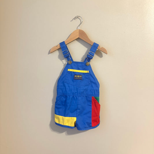 80s Union Made OSH KOSH Colorblock Shortalls (2T)