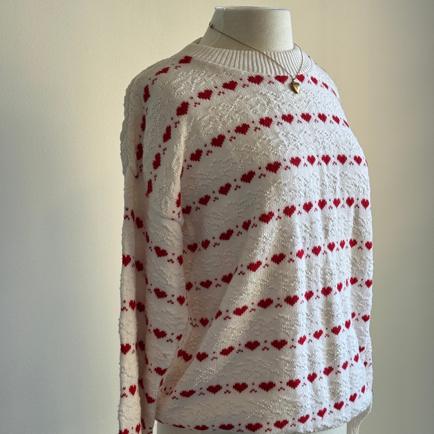 Vintage AOP Hearts Knit Sweater