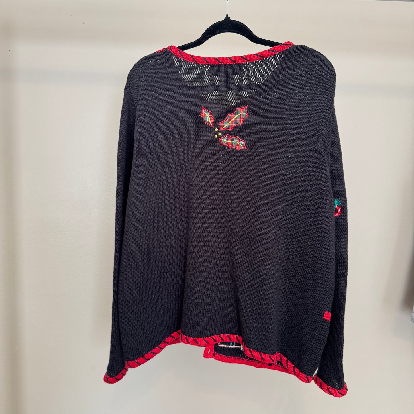 Vintage Christmas Teddy Bears in Stockings Cardigan (XL)