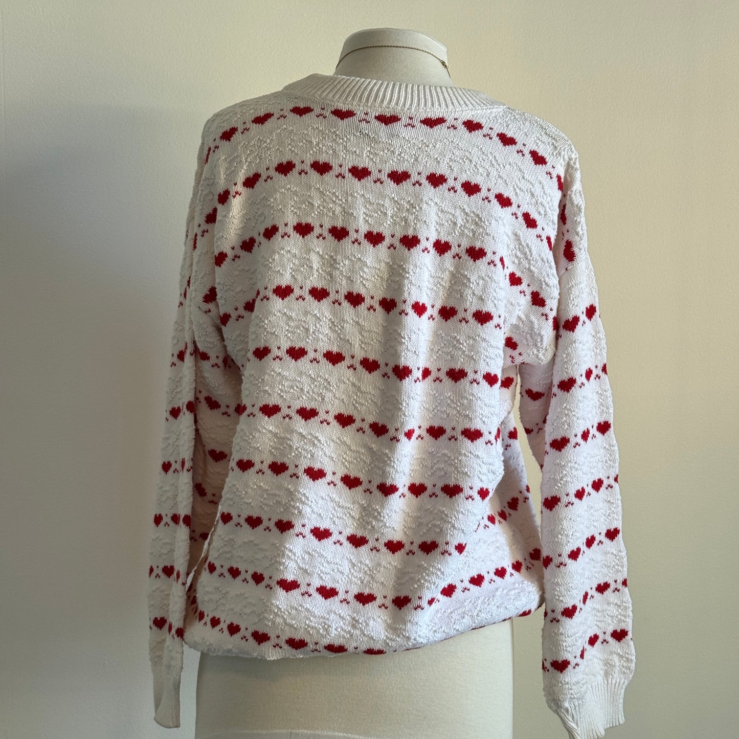 Vintage AOP Hearts Knit Sweater
