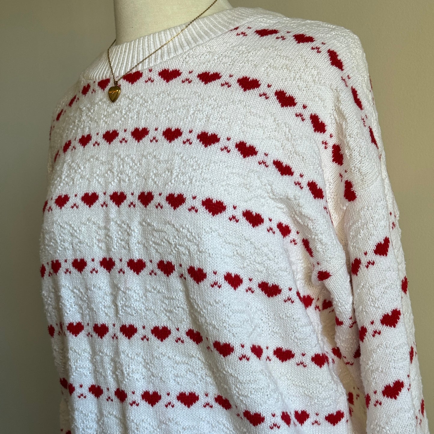 Vintage AOP Hearts Knit Sweater