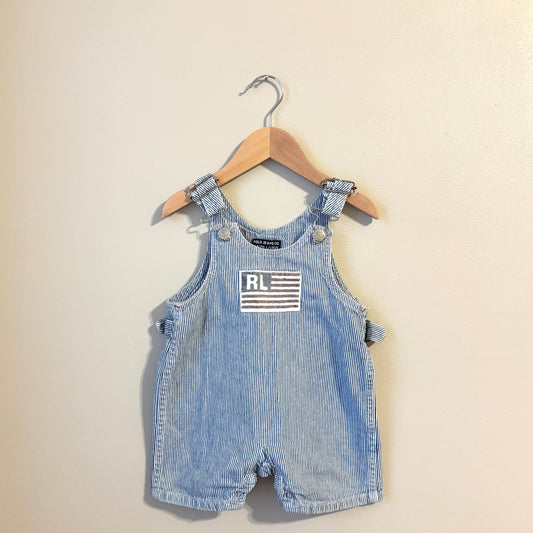 FLAW Vintage Polo Ralph Lauren Striped Denim Shortalls (18-24m)